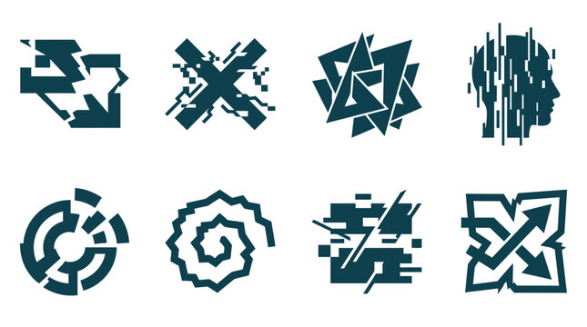 Collection of abstract geometric shapes icons.
