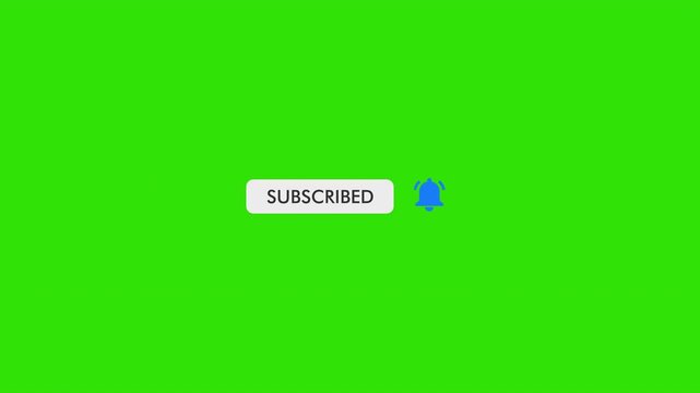 Subscribe and Reminder Button Animation. Animated subscribe button on Green background. Full HD. 4K