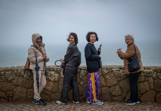 tourists at Cape Roca in Portugal