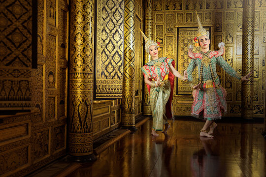 Traditional Thai Khon Dance Performance in Bangkok,Thailand