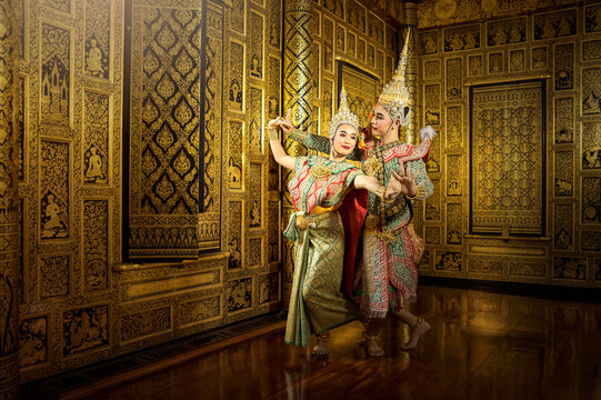 Traditional Thai Khon Dance Performance in Bangkok,Thailand