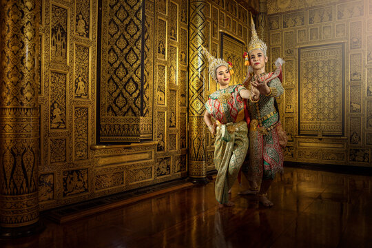 Traditional Thai Khon Dance Performance in Bangkok,Thailand