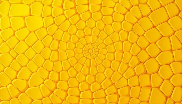 Abstract yellow texture pattern resembling corn kernels with organic repeating shapes. Bright agricultural-inspired background with warm vibrant geometric details.