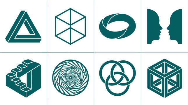 Geometric shapes icons set.