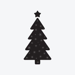 Obraz premium Christmas Tree Silhouette Vector Festive Holiday Tree Isolated Icon