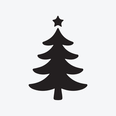 Fototapeta premium Christmas Tree Silhouette Vector Festive Holiday Tree Isolated Icon