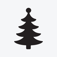 Fototapeta premium Christmas Tree Silhouette Vector Festive Holiday Tree Isolated Icon