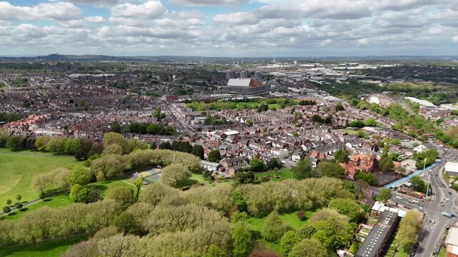 Midland Metropolitan Hospital Construction Site Aerial Drone Approach Birmingham UK