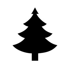 Fototapeta premium Simple black christmas tree icon illustration Vector