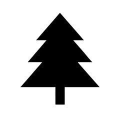 Obraz premium Simple black christmas tree icon vector illustration Vector