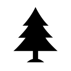Obraz premium Simple black christmas tree icon with triangular shape Vector
