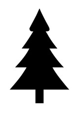Fototapeta premium Simple black christmas tree vector icon illustration Vector