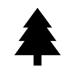 Obraz premium Simple black christmas tree icon vector illustration Vector