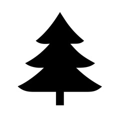 Obraz premium Simple black christmas tree icon with triangular shape design Vector