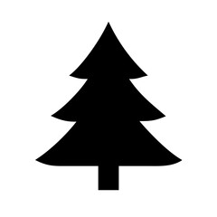 Fototapeta premium Simple black christmas tree icon vector illustration Vector