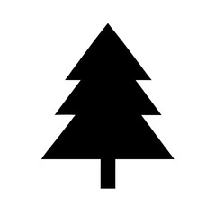 Fototapeta premium Simple black christmas tree icon with minimalist design Vector