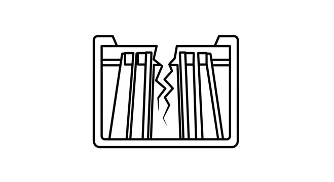 Broken Folder Icon Representing Data Loss, Corruption, or Damage