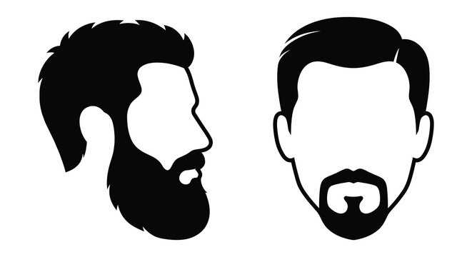 beard silhouette high quality professional detailed modern elegant stylish clean