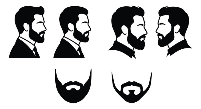 bearded man silhouette high quality professional detailed modern elegant stylish