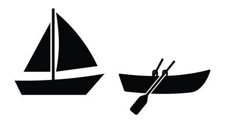 boat and sailboat silhouettes high quality professional detailed modern elegant © Mama