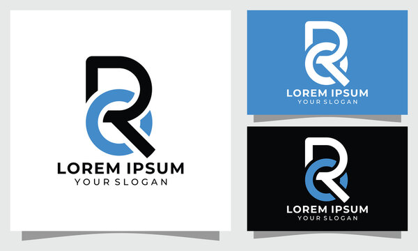 Minimalist line art letter O and R initial vector logo concept