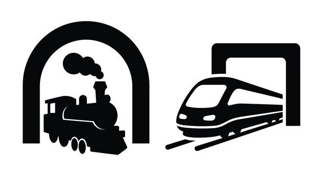 train and locomotive silhouettes high quality professional detailed modern elegant