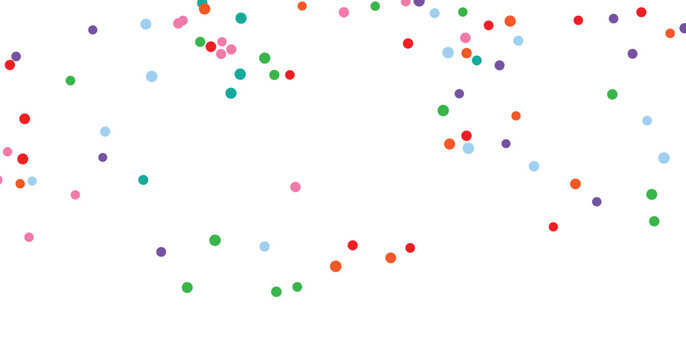 Multicolored dots scattered on transparent background vector graphic