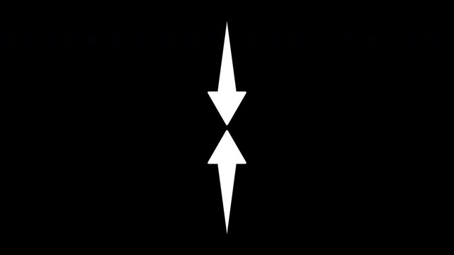Two Arrows Extending from Top and Bottom Edges Toward Center with Alpha Channel