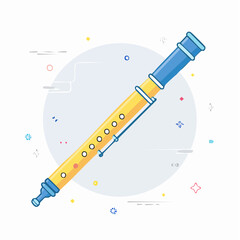 Fototapeta premium Illustration of a recorder musical instrument