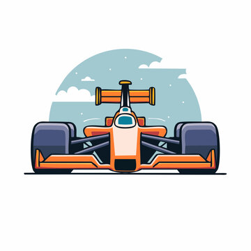 Stylized Illustration of an Orange Formula 1 Race Car