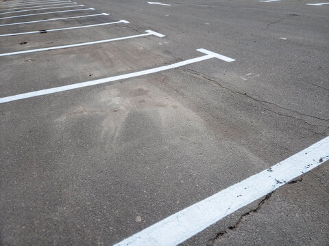 Parking Lot Asphalt Arrow Marking White Road Line Traffic Sign Urban Direction