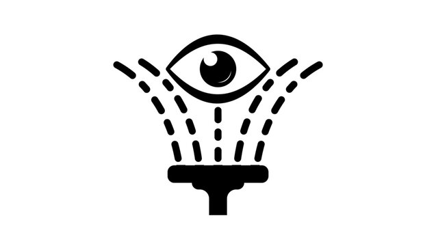 Emergency eye wash, black isolated vector silhouette