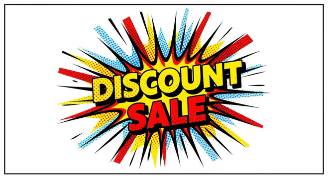 Discount Sale Comic Book Style Burst - Big Savings and Special Offer