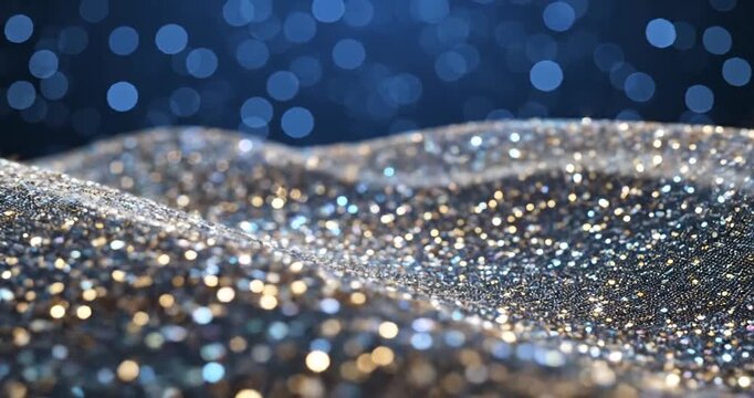 Glittering Silver Glitter Closeup Shimmering.