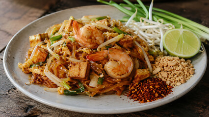 Fototapeta premium shrimp pad thai