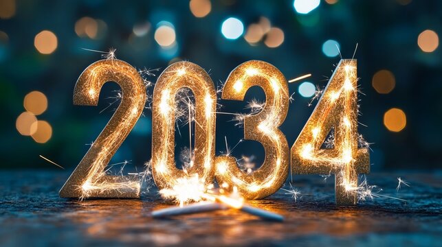 Sparkling Anticipation for Promising Times Ahead, Igniting Dreams and Setting Goals for 2034