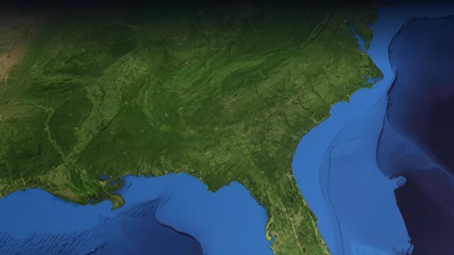 Animated Flight Path Map from Dallas to Seattle Across North America