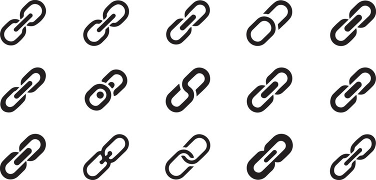 link logo variations chain link icons grid vectors glyphs for branding