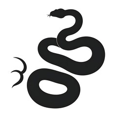 Fototapeta premium Black snake symbol logo icon reptile.