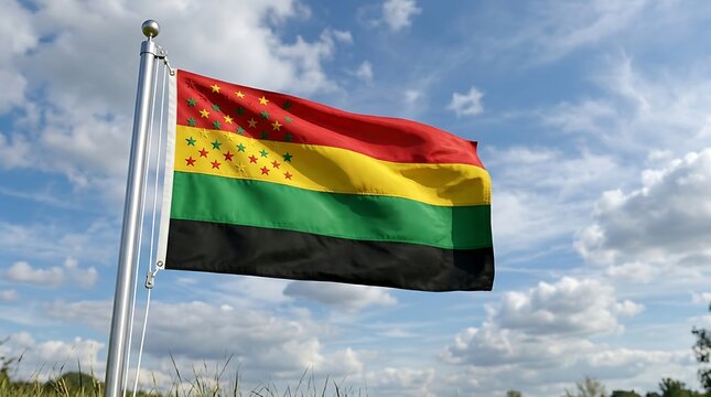 Juneteenth freedom day celebrations with black liberation flag