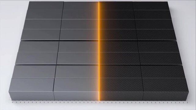 強固な3Dセキュリティパズルが嵌合し琥珀色に発光するゼロトラスト技術のコンセプト映像