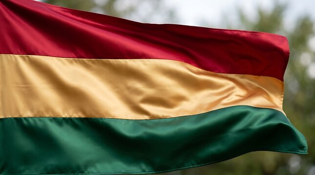 Juneteenth freedom day celebration with red yellow and green flag