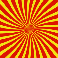 Obraz premium Red and Yellow Sunburst Swirl Background
