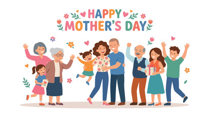 Fototapeta premium Vector people celebrating 