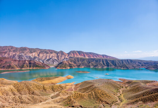 Breathtaking mountain lake with vibrant blue waters