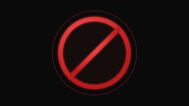 Vibrant red universal prohibition symbol, clearly communicating a message of restriction, warning, or 'do not,' designed to highlight forbidden actions, access, or content