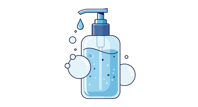 Hand sanitizer gel bottle with pump.