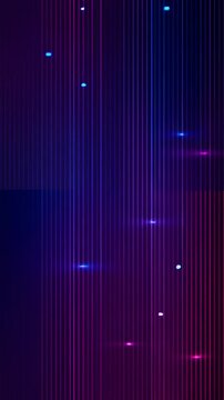 Abstract image with vertical glowing lines and light particle effects. Suitable for technology, digital art, energy, and futuristic themes.