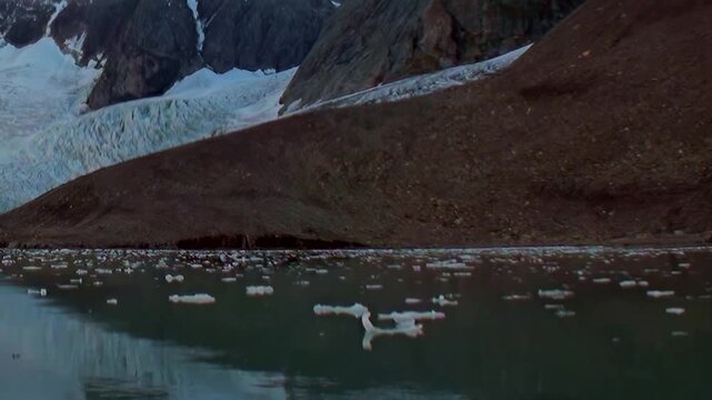 Witness the breathtaking grandeur of a magnificent Arctic glacier.