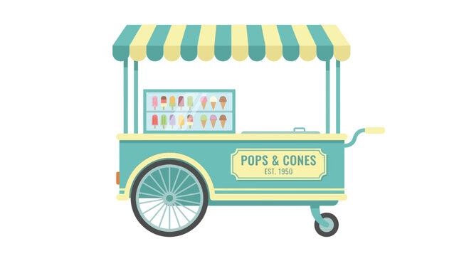 Colorful Ice Cream Cart Vehicle.